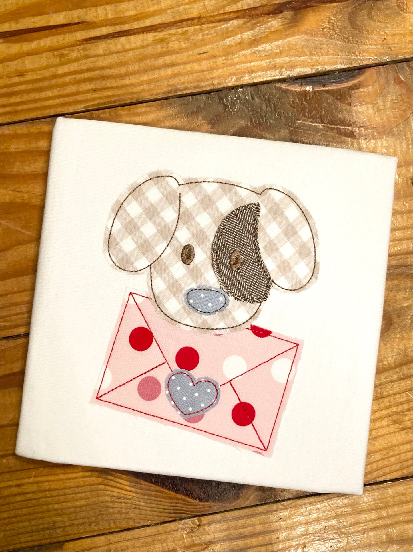 Puppy Love Letter - Valentine's Day - Embroidered Applique T-Shirt