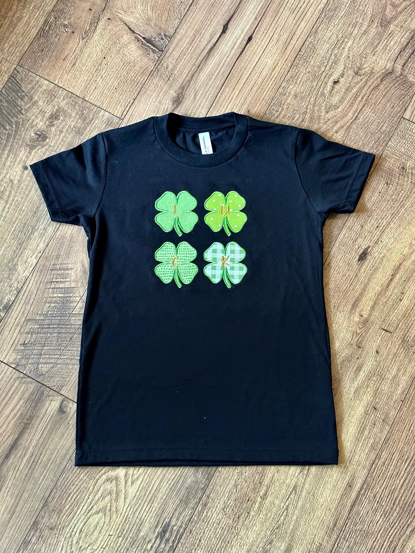 Four Leaf Clover - St. Patrick's Day - Embroidered Applique T-Shirt