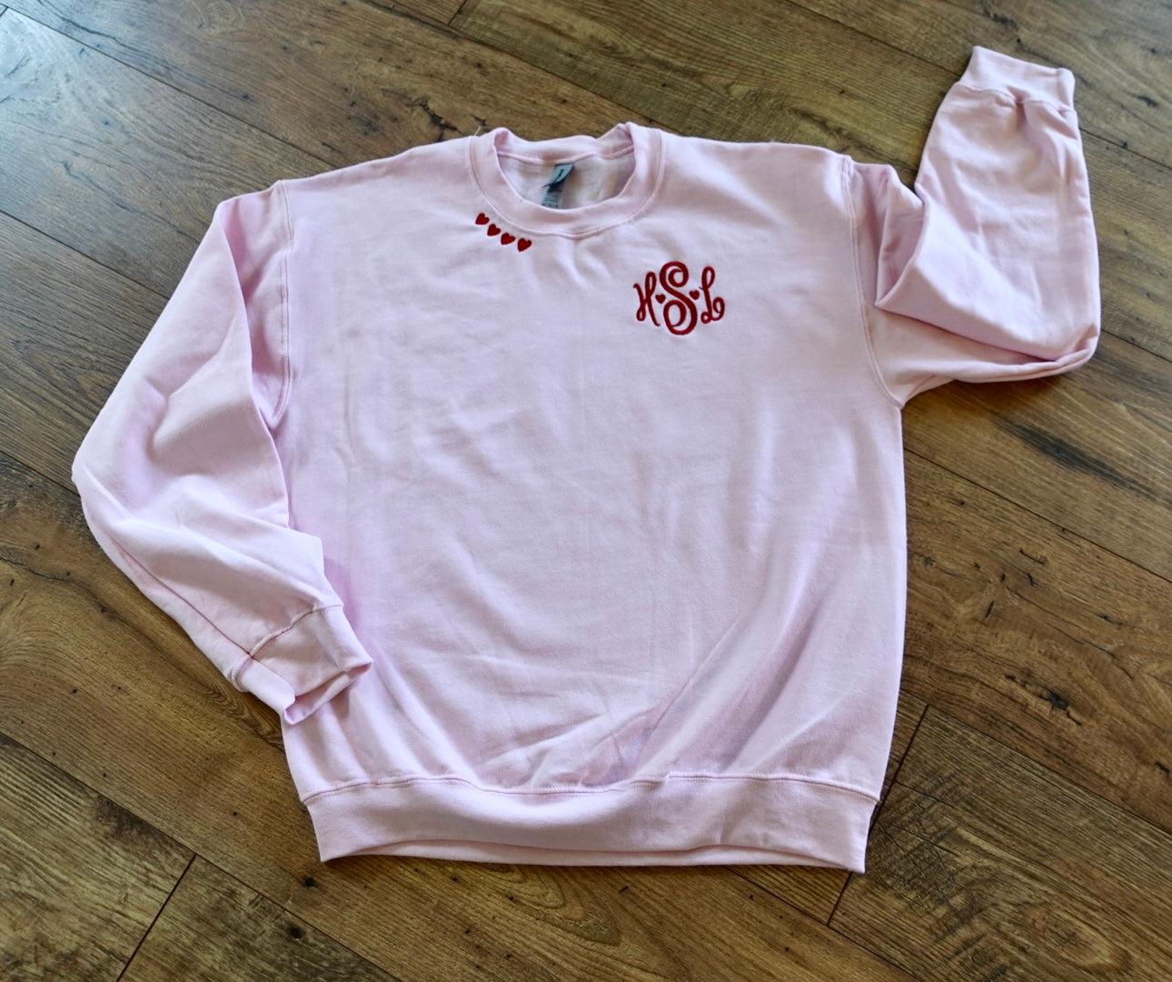 Monogramed Sweatshirt - Valentine's Day - Personalized Custom Embroidery