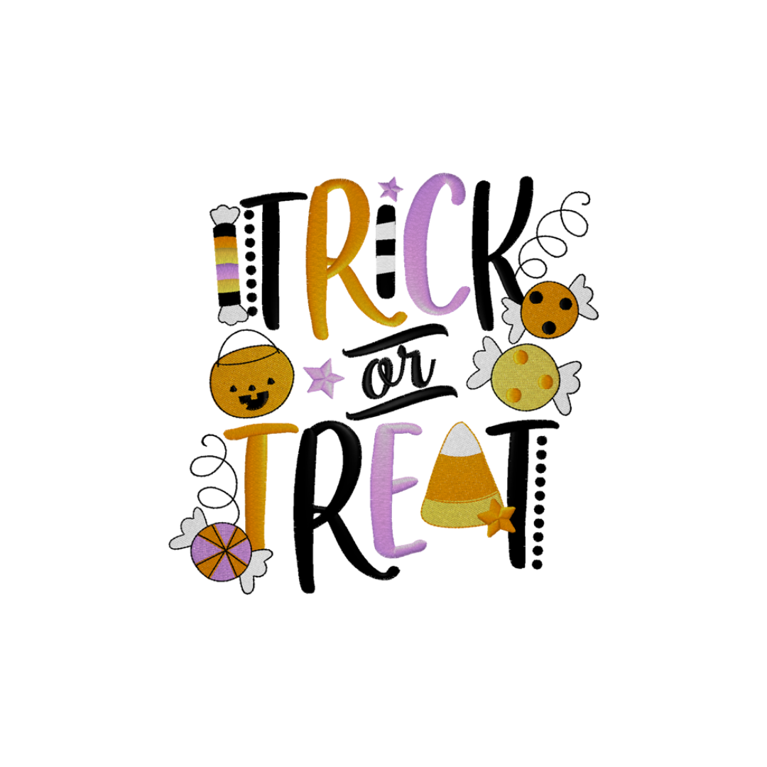 Trick or Treat - Halloween - Embroidered T-Shirt