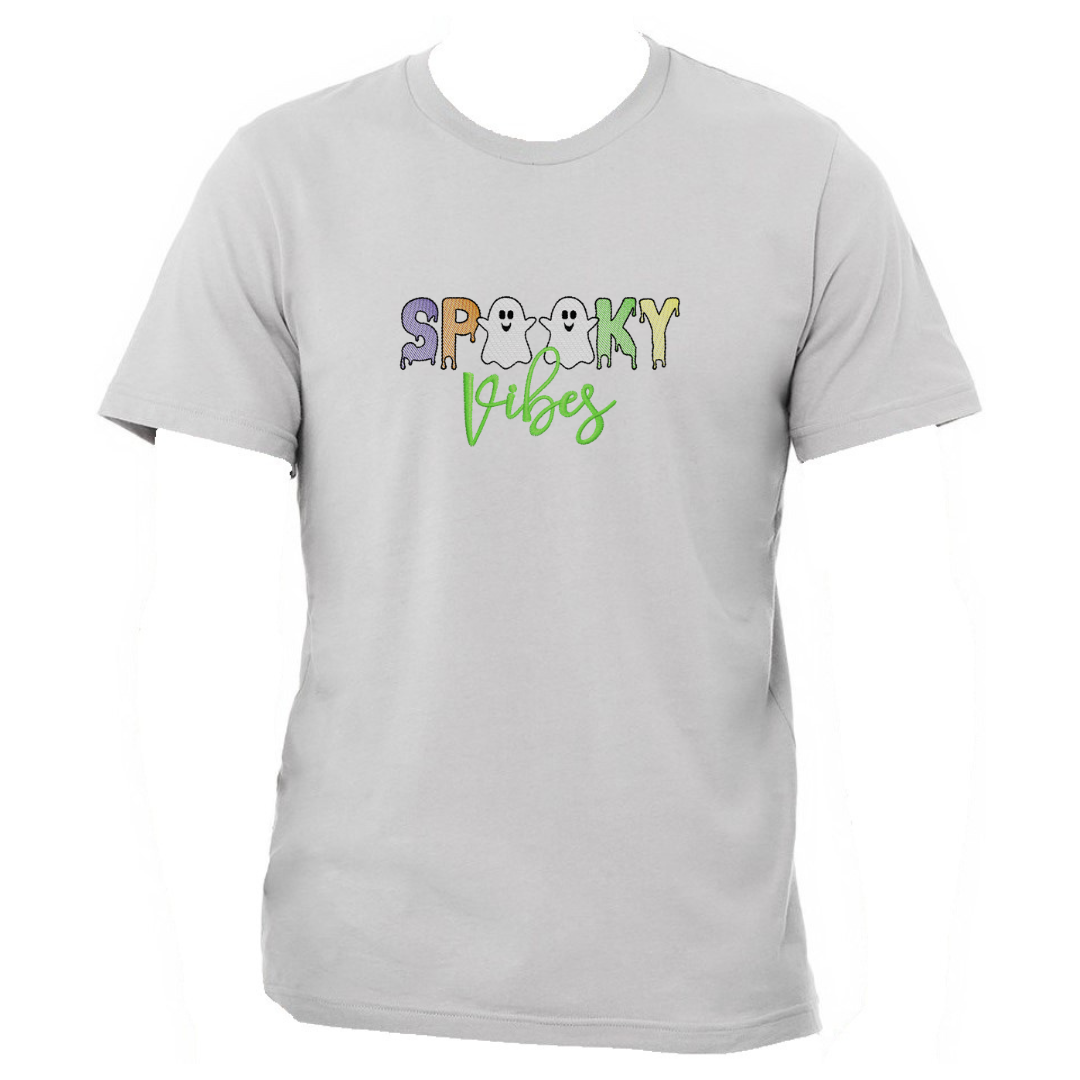 Spooky Vibes - Halloween - Embroidered T-Shirt