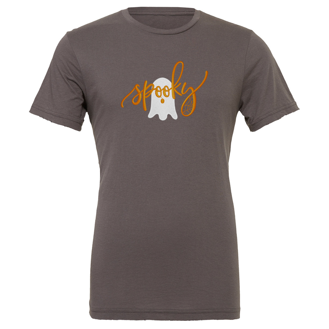 Spooky Ghost - Halloween - Embroidered T-Shirt