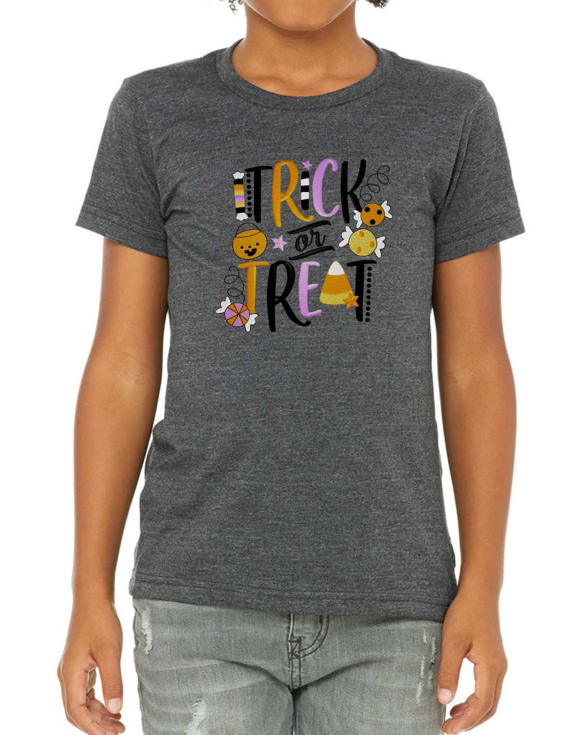 Trick or Treat - Halloween - Embroidered T-Shirt