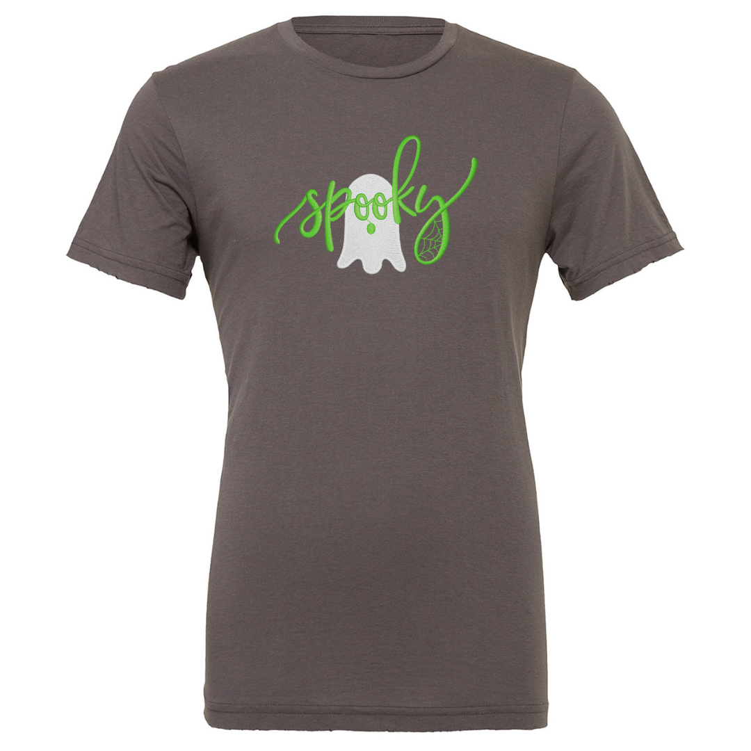 Spooky Ghost - Halloween - Embroidered T-Shirt