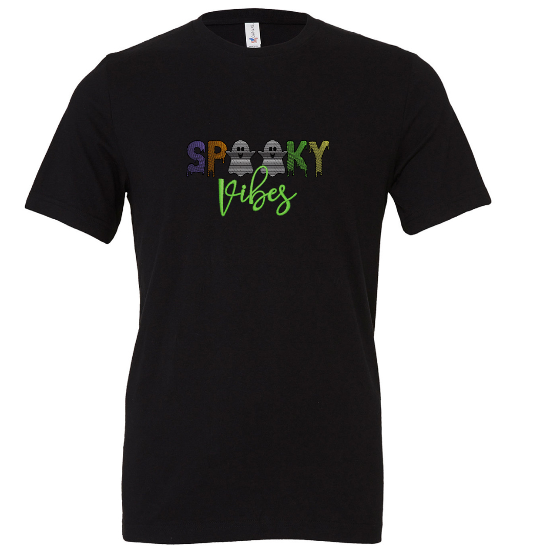 Spooky Vibes - Halloween - Embroidered T-Shirt