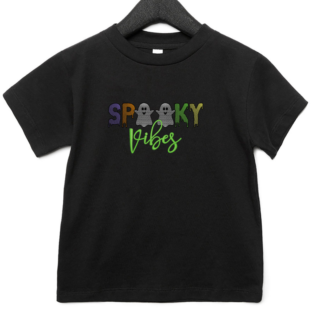 Spooky Vibes - Halloween - Embroidered T-Shirt