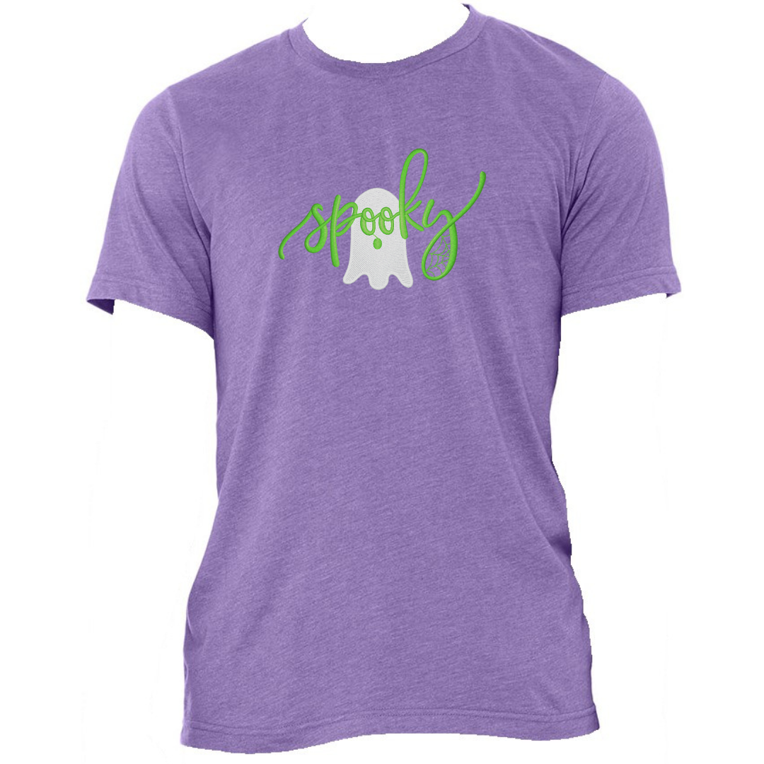 Spooky Ghost - Halloween - Embroidered T-Shirt