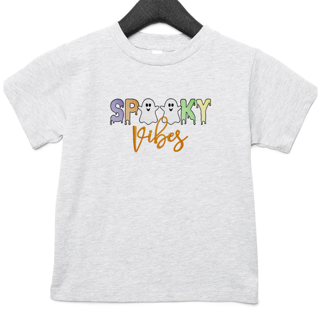 Spooky Vibes - Halloween - Embroidered T-Shirt