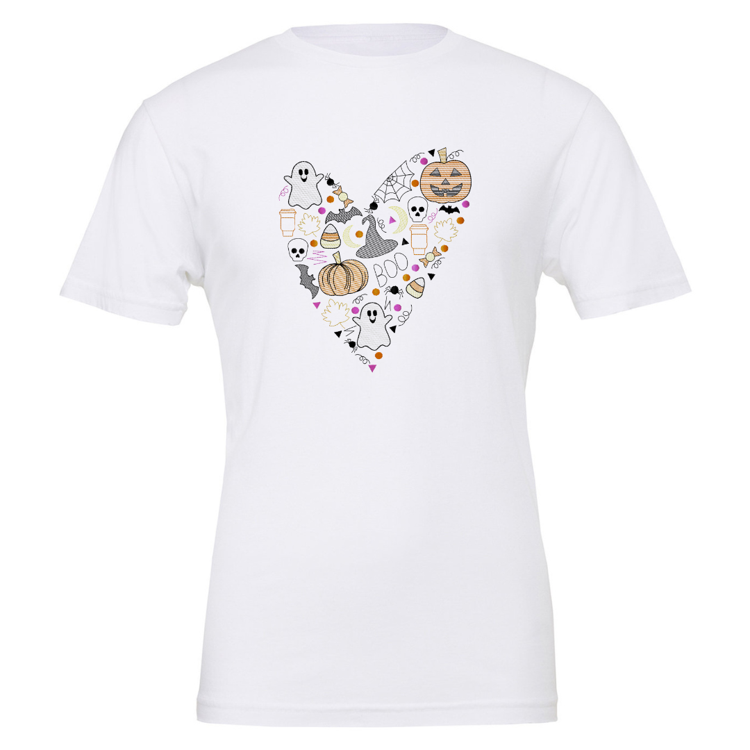 Halloween Spirit - Heart - Embroidered T-Shirt