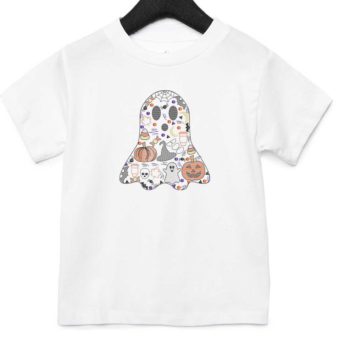 Halloween Spirit - Ghost - Embroidered T-Shirt