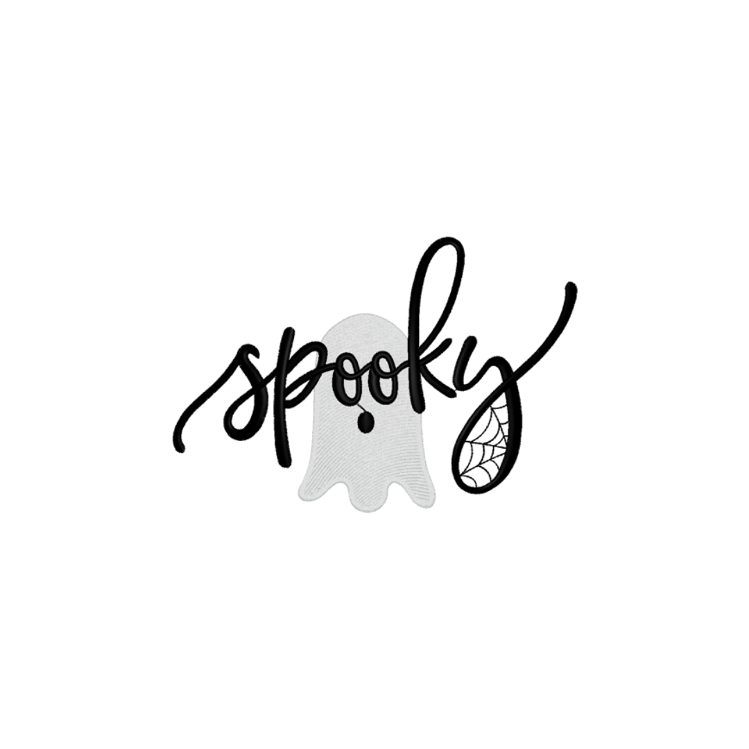 Spooky Ghost - Halloween - Embroidered T-Shirt