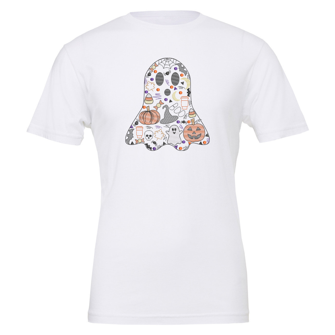 Halloween Spirit - Ghost - Embroidered T-Shirt