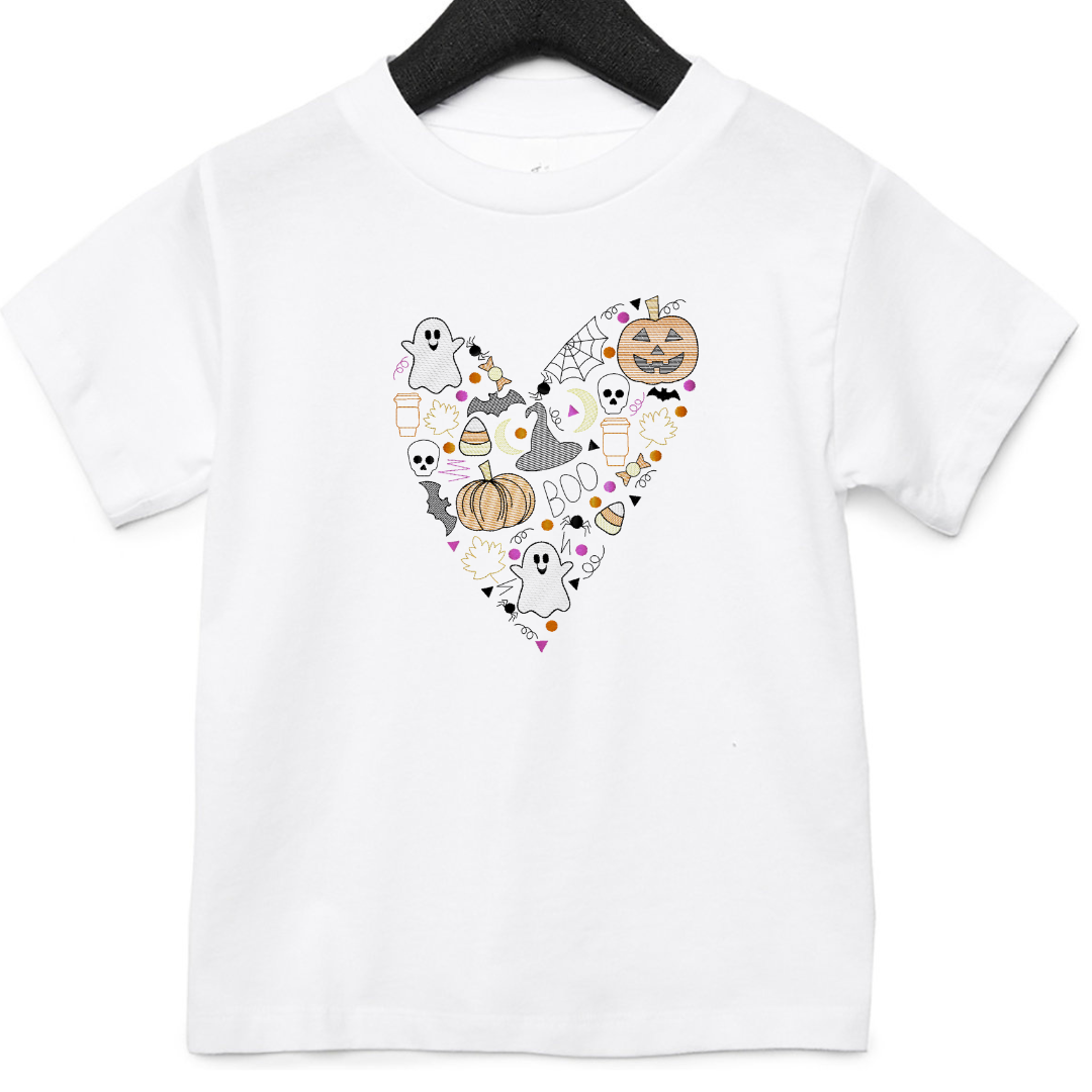 Halloween Spirit - Heart - Embroidered T-Shirt