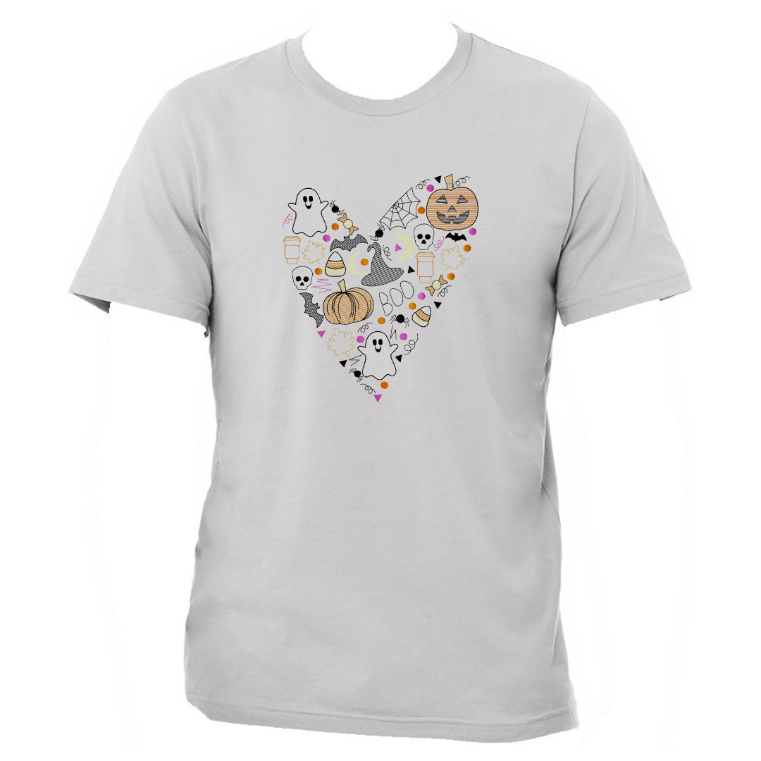 Halloween Spirit - Heart - Embroidered T-Shirt