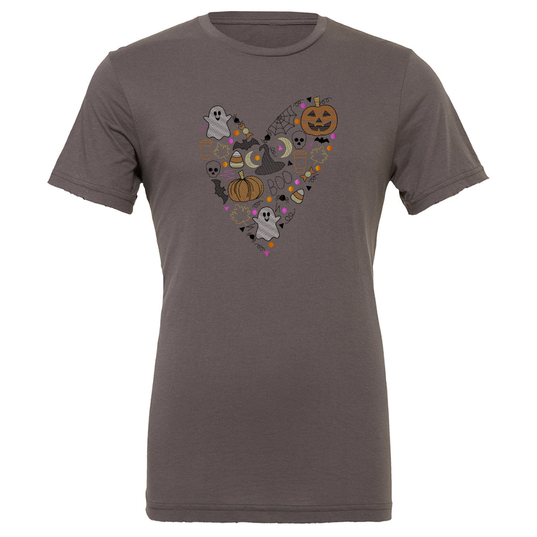 Halloween Spirit - Heart - Embroidered T-Shirt