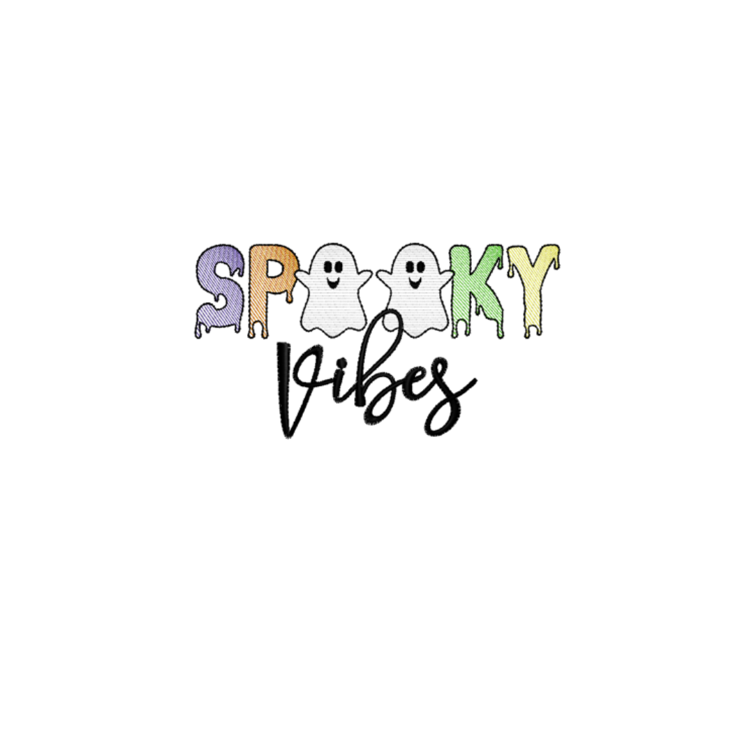 Spooky Vibes - Halloween - Embroidered T-Shirt