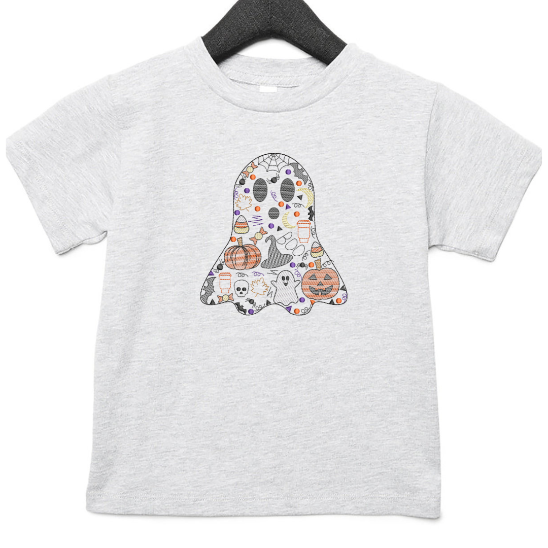 Halloween Spirit - Ghost - Embroidered T-Shirt