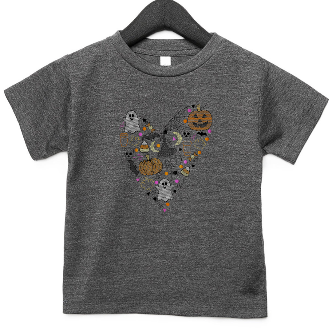 Halloween Spirit - Heart - Embroidered T-Shirt