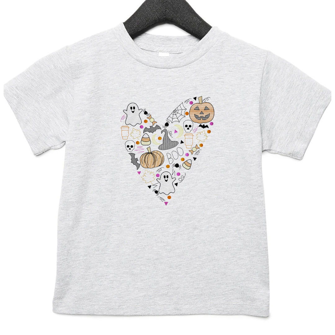 Halloween Spirit - Heart - Embroidered T-Shirt