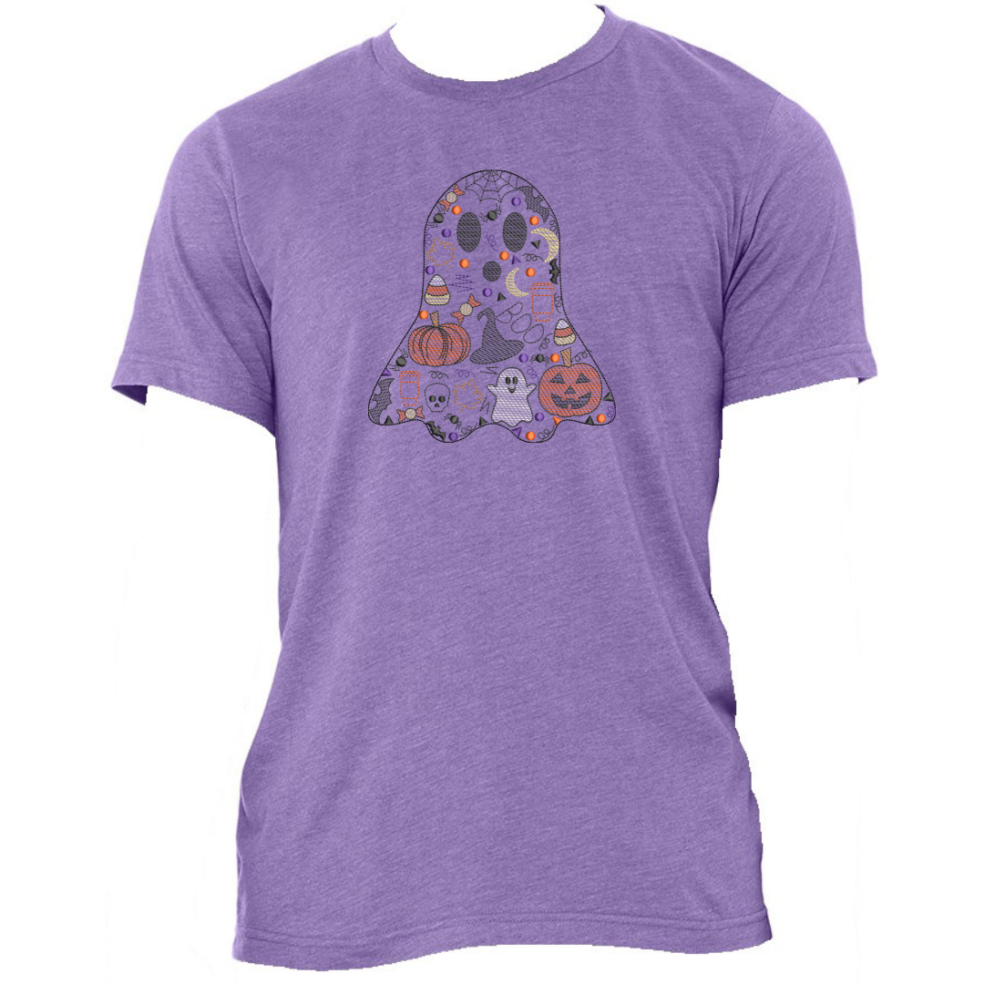 Halloween Spirit - Ghost - Embroidered T-Shirt