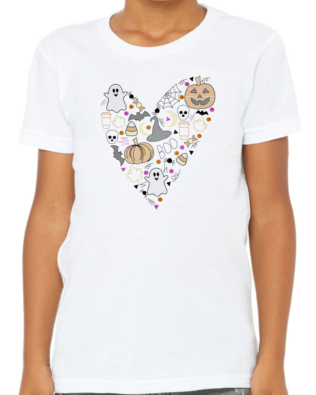 Halloween Spirit - Heart - Embroidered T-Shirt