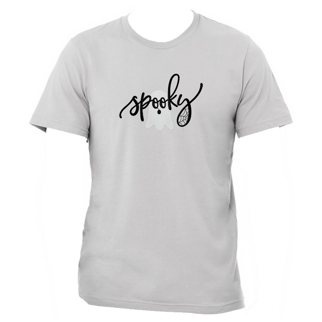 Spooky Ghost - Halloween - Embroidered T-Shirt