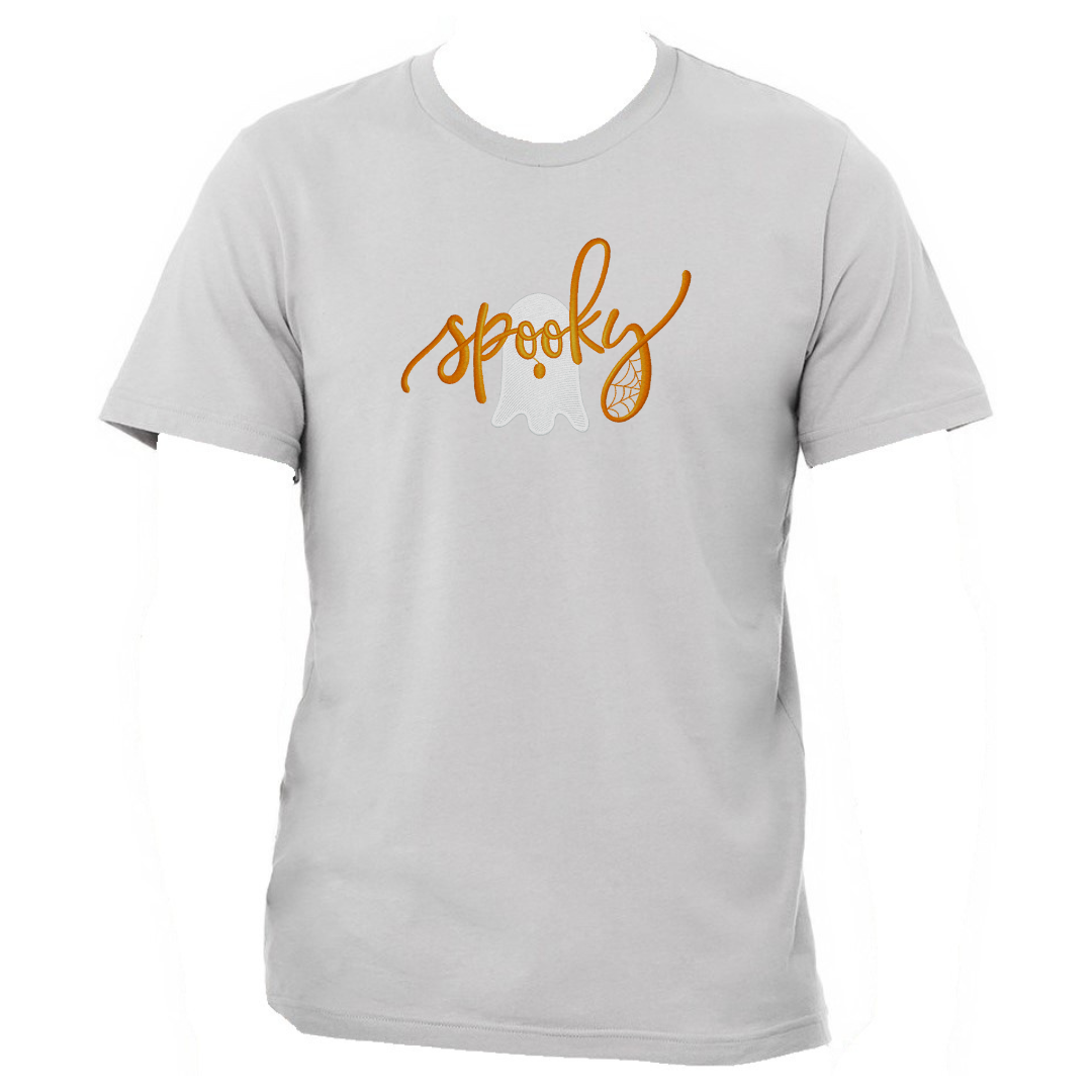 Spooky Ghost - Halloween - Embroidered T-Shirt