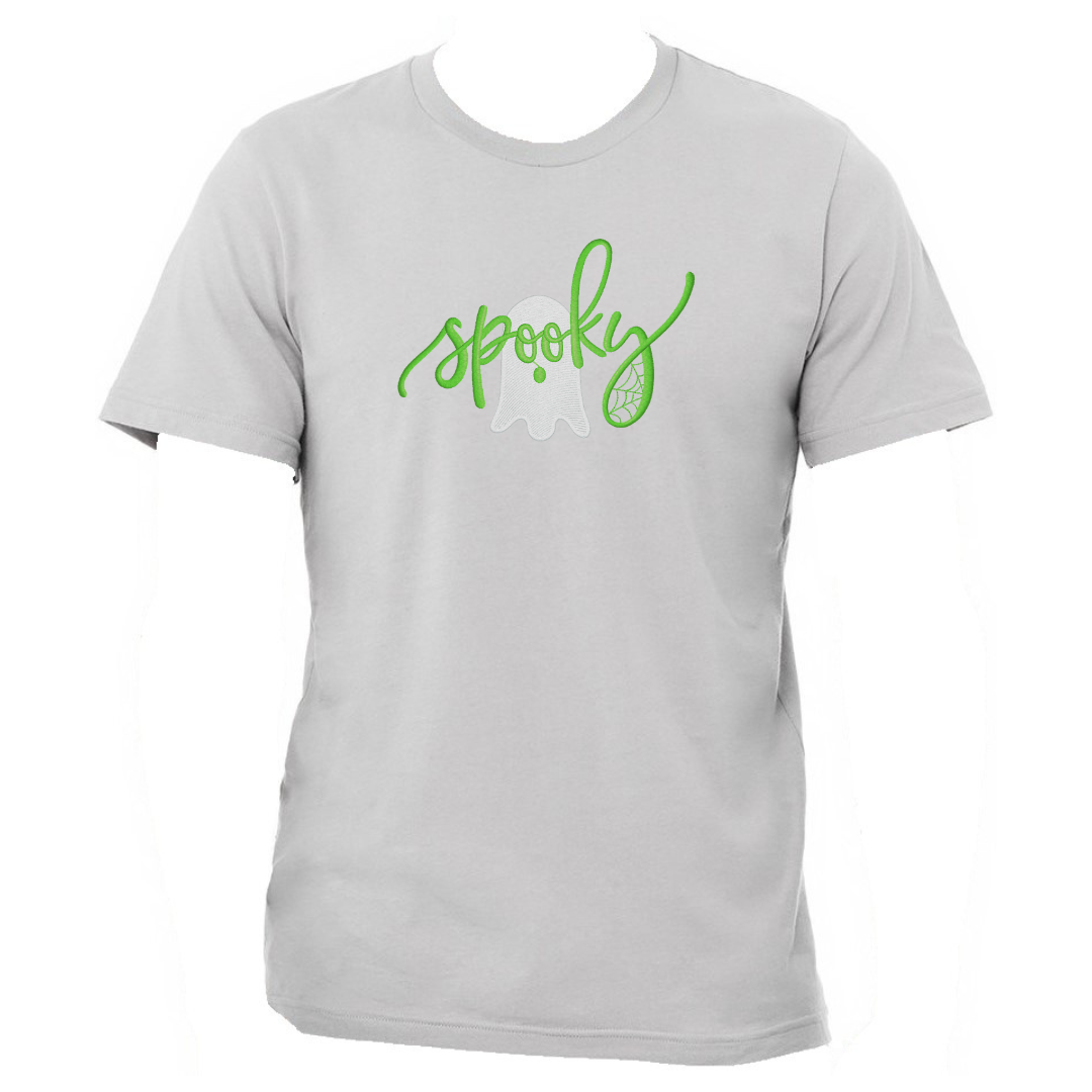 Spooky Ghost - Halloween - Embroidered T-Shirt