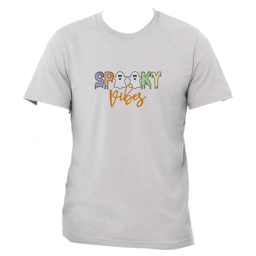 Spooky Vibes - Halloween - Embroidered T-Shirt