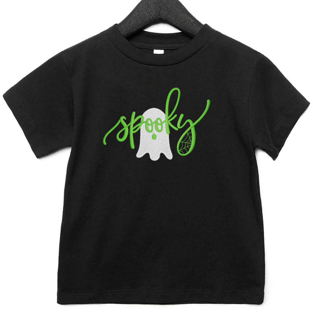 Spooky Ghost - Halloween - Embroidered T-Shirt