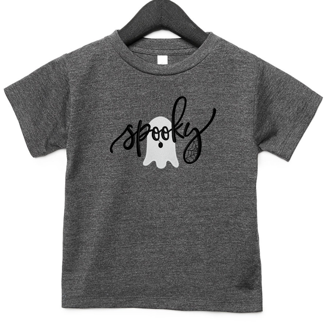 Spooky Ghost - Halloween - Embroidered T-Shirt