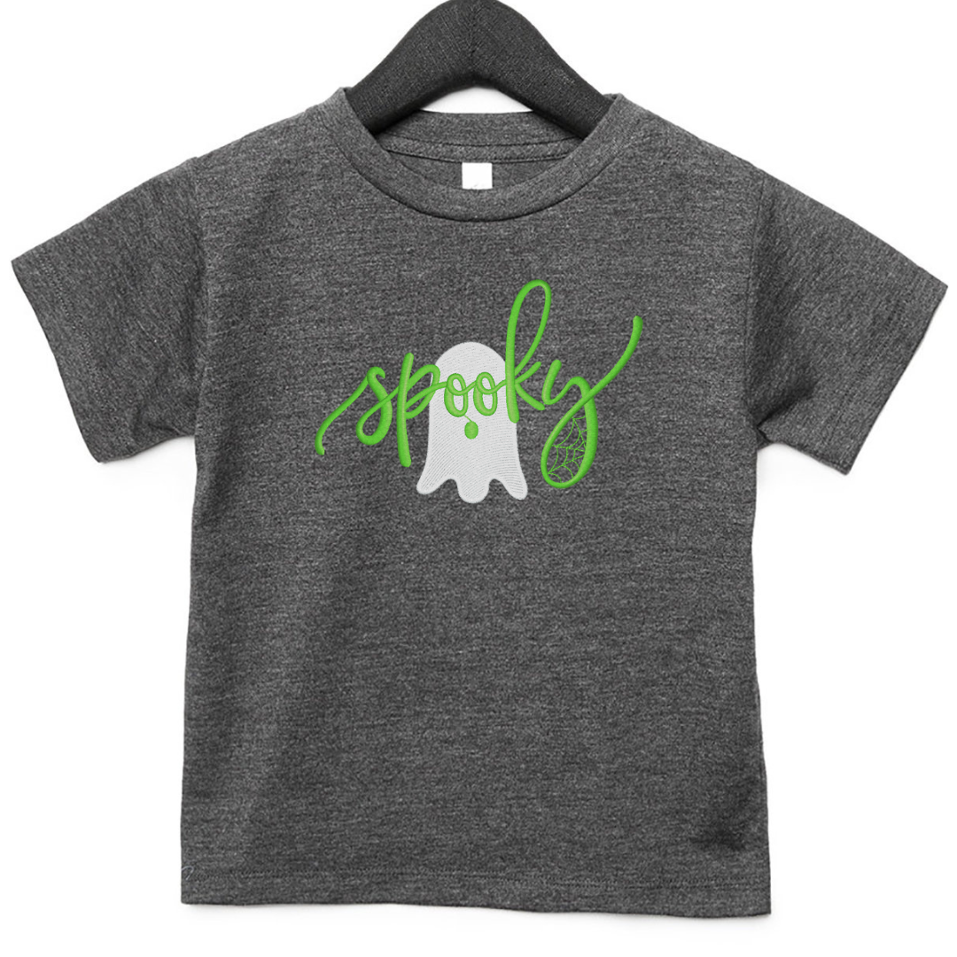 Spooky Ghost - Halloween - Embroidered T-Shirt