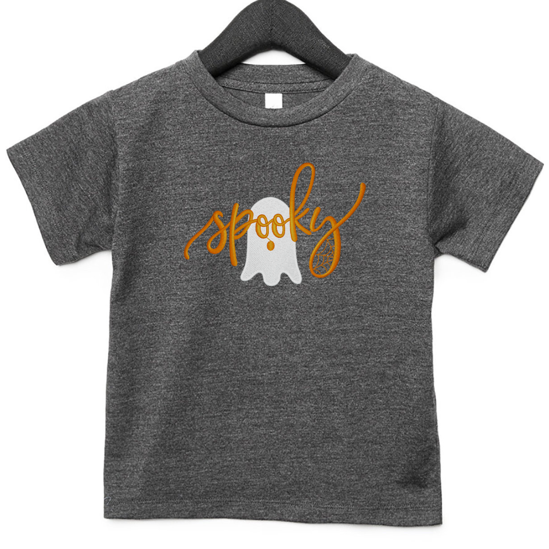 Spooky Ghost - Halloween - Embroidered T-Shirt