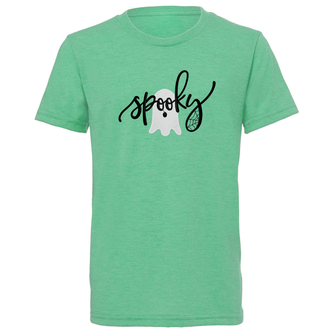 Spooky Ghost - Halloween - Embroidered T-Shirt