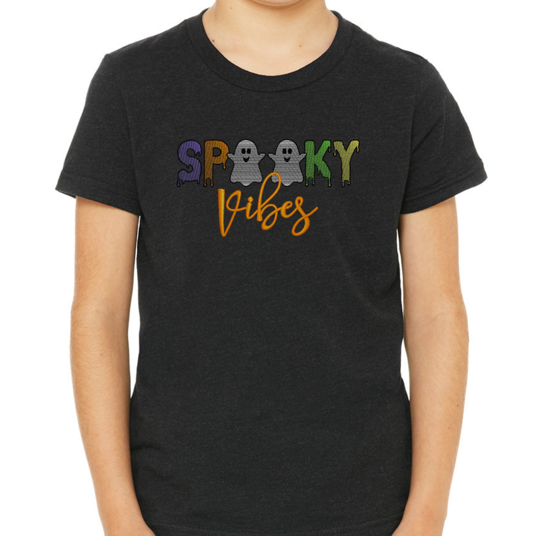 Spooky Vibes - Halloween - Embroidered T-Shirt